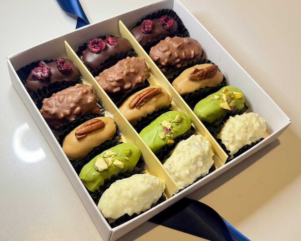 Indulge chocolate coated gift box .