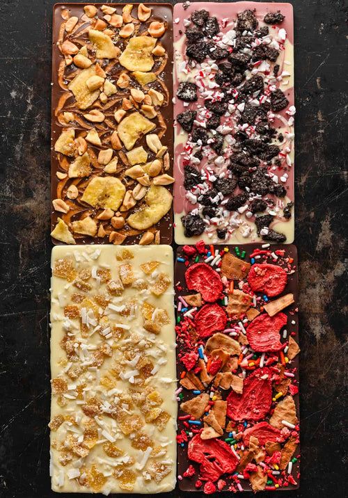 Four flavour chocolate bars