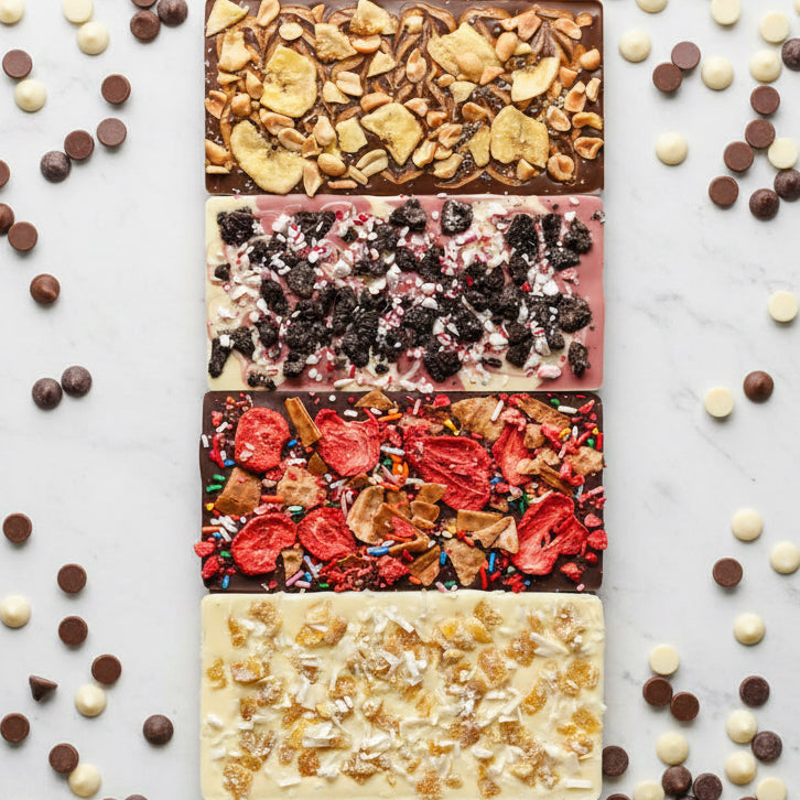 Four flavour chocolate bars