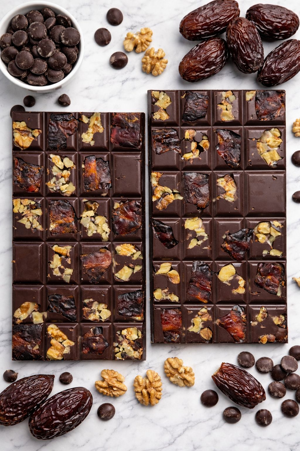vegan dark chocolate nuts and date bar