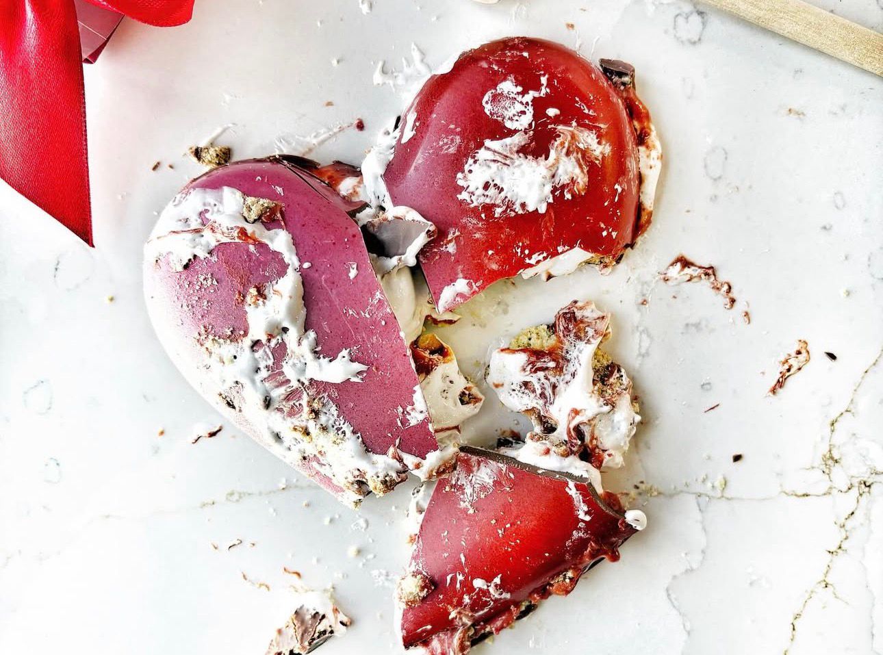 Raspberry caramel marshmallow hearts ❤️