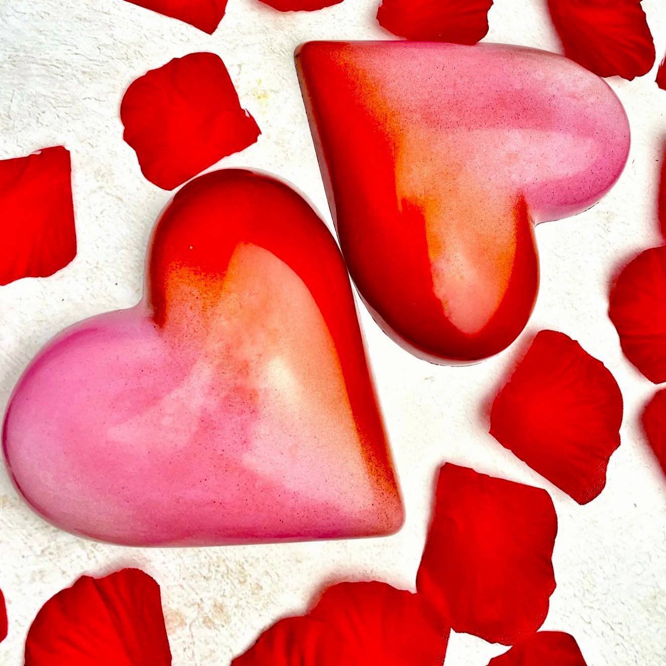 Raspberry caramel marshmallow hearts ❤️