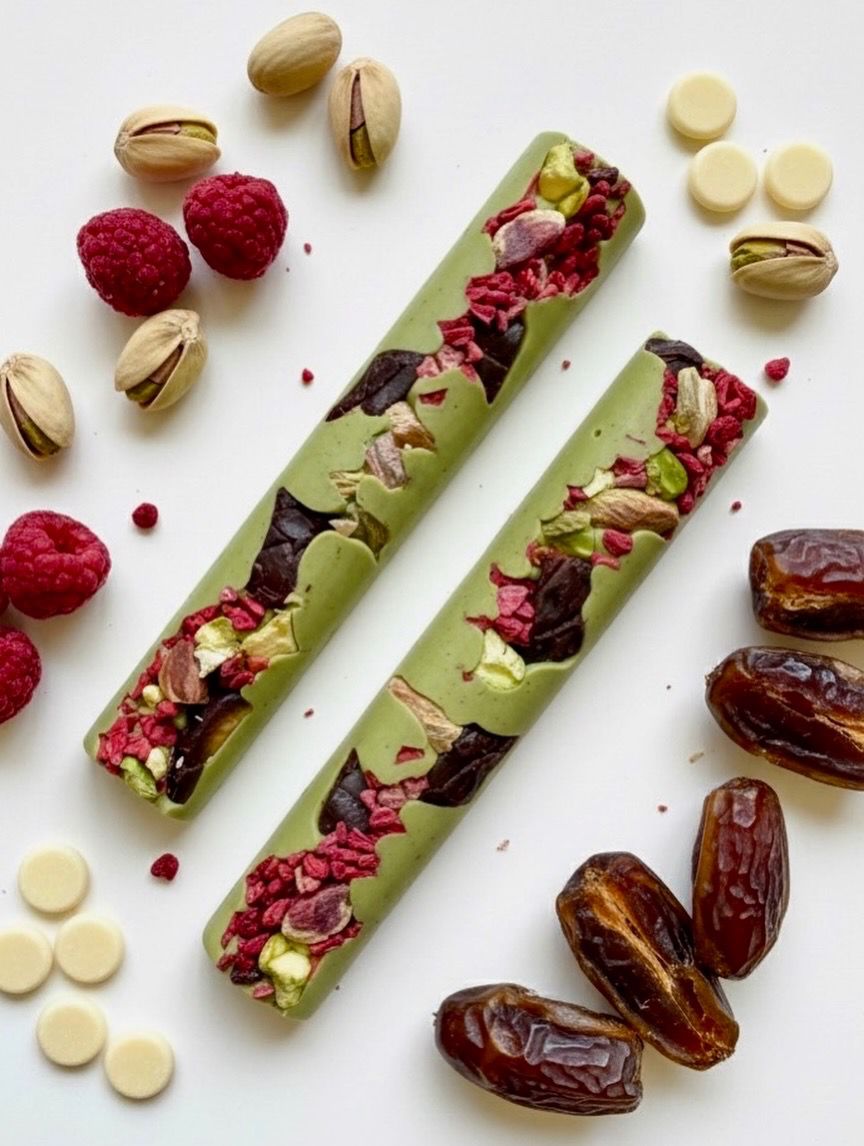 pistachio chocolate bars.